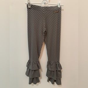 Matilda Jane Girl’s Gray Dot Ruffle Pants Size 8